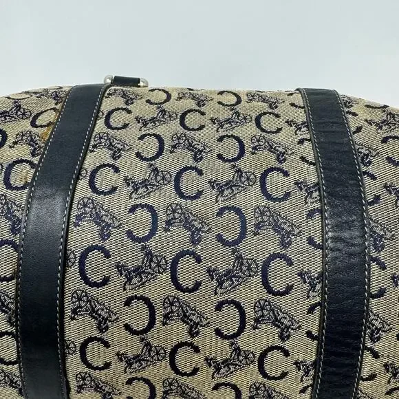 Celine Vintage Triomphe Blue Horse Macadam Boston Bag - Picture 11 of 11